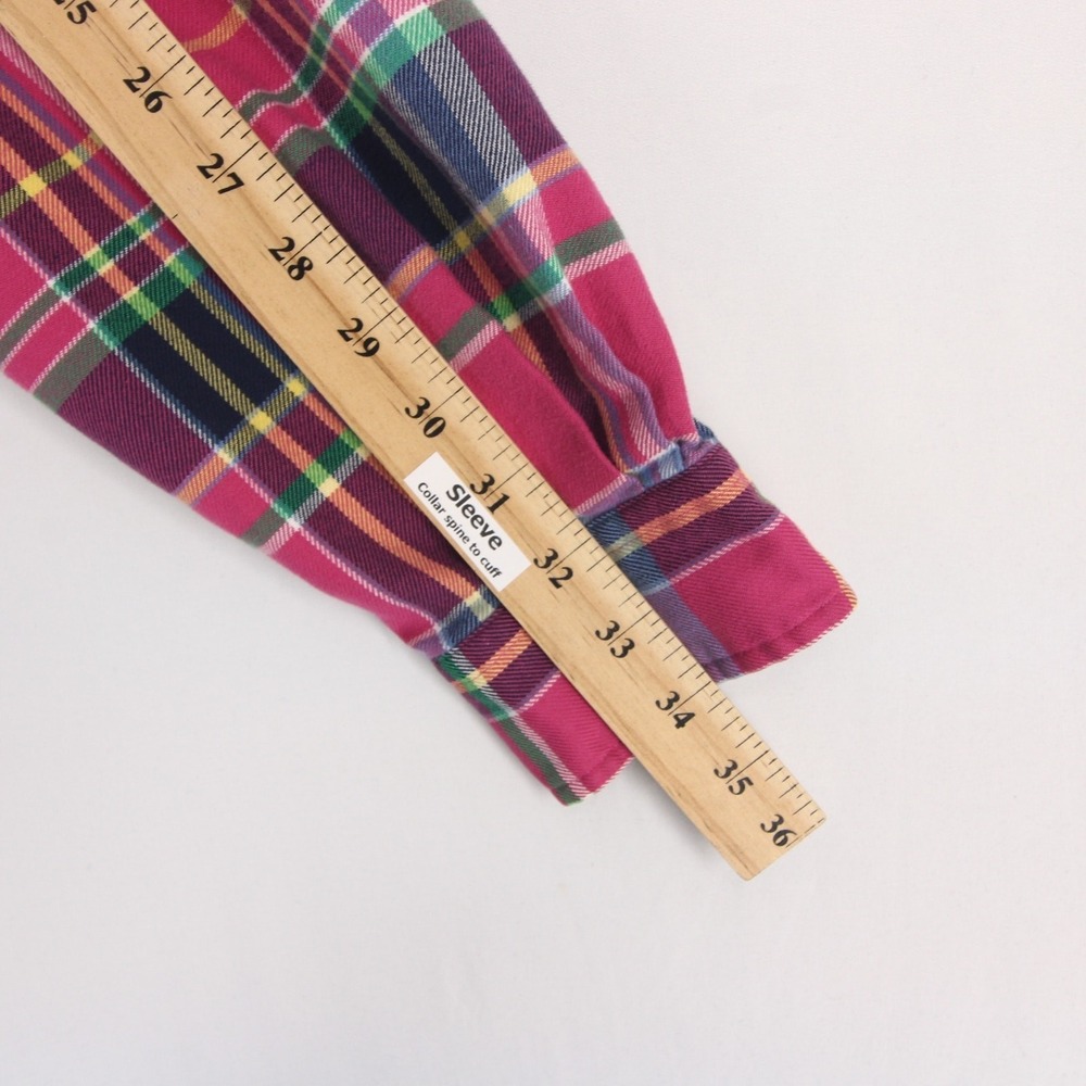 Ralph Lauren Flannel Shirt Mens L Pink Plaid Classic Fit Long Sleeve Button Down - Picture 6 of 9